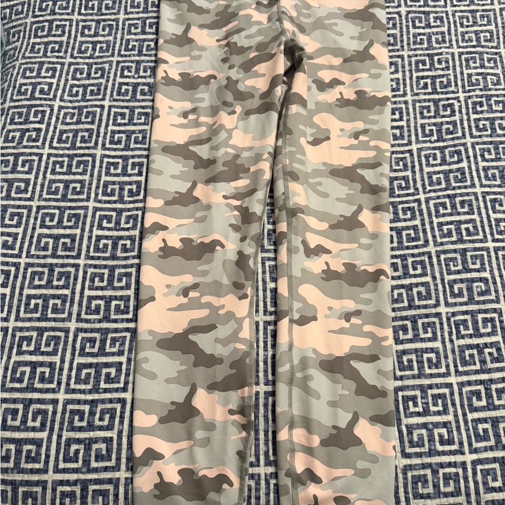 Fabletics Camouflage Leggings in Gray and Pink